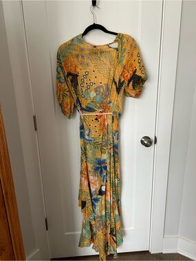 Bohemian Yellow Floral Maxi Dress